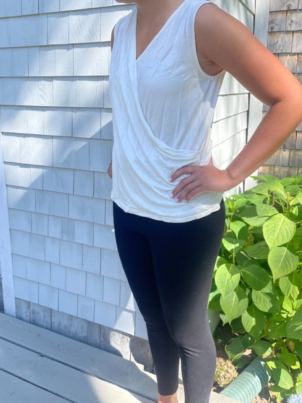 Banana Republic Sleeveless Wrap Top, Ivory L